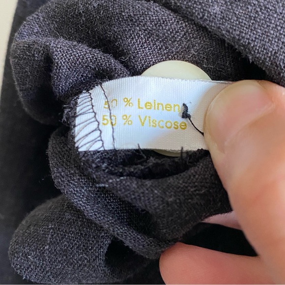 Linen blend navy shirt dress - Picture 5 of 7